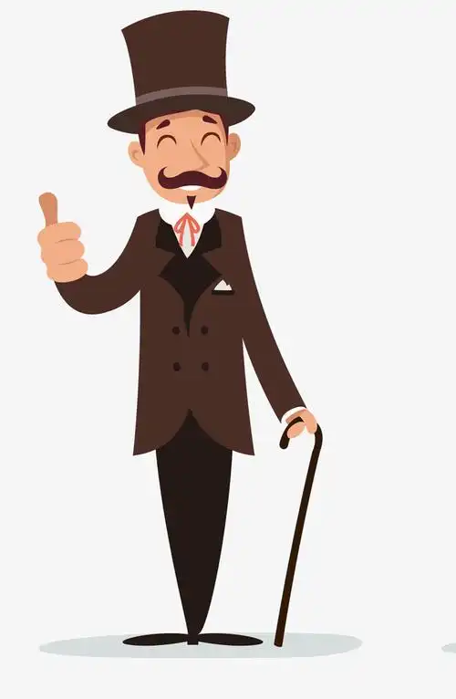 手绘卡通贵族绅士人物