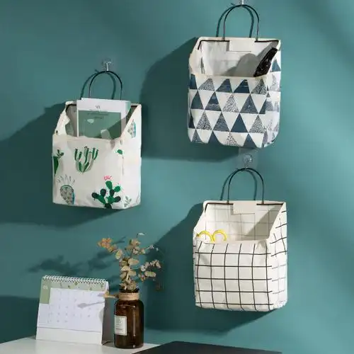 宿舍壁挂少女心收纳袋挂袋墙挂式布袋宿舍神器墙上门后寝室出租屋