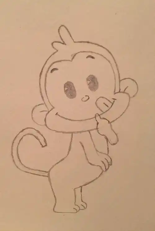 16画小猴子摘桃,简单可爱猴子图片简笔画小猴子摘桃简笔画图片大全