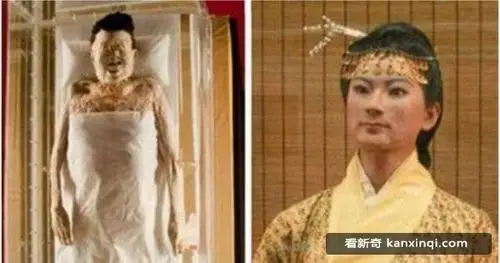 图为辛追夫人复原图.汉朝美女淩惠平复原图.