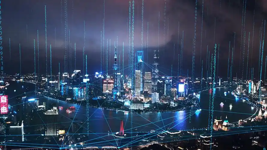 科技空间背景4k卡通扁平25d网络信息数据手机商城购物物流gif动态图