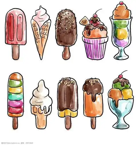 100种冰淇淋简笔画可爱 冰淇淋简笔画大全可爱