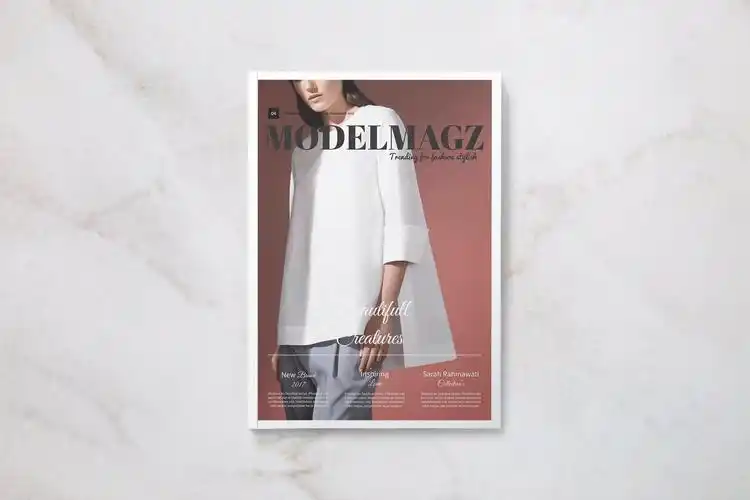 女性时尚服装杂志模板样机素材展示modelmagz magazine