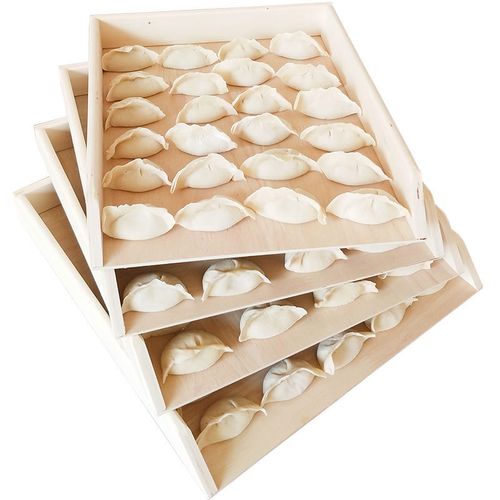 托盘木质水饺家用馄饨盘装饺子长方形冰箱冷冻食物收纳盒