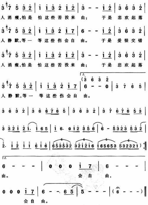 口是心非 歌谱 简谱