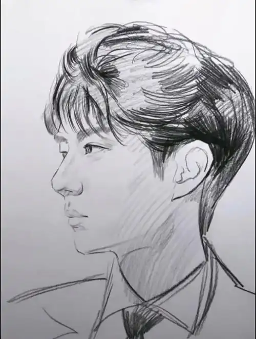 王一博 侧脸自画像