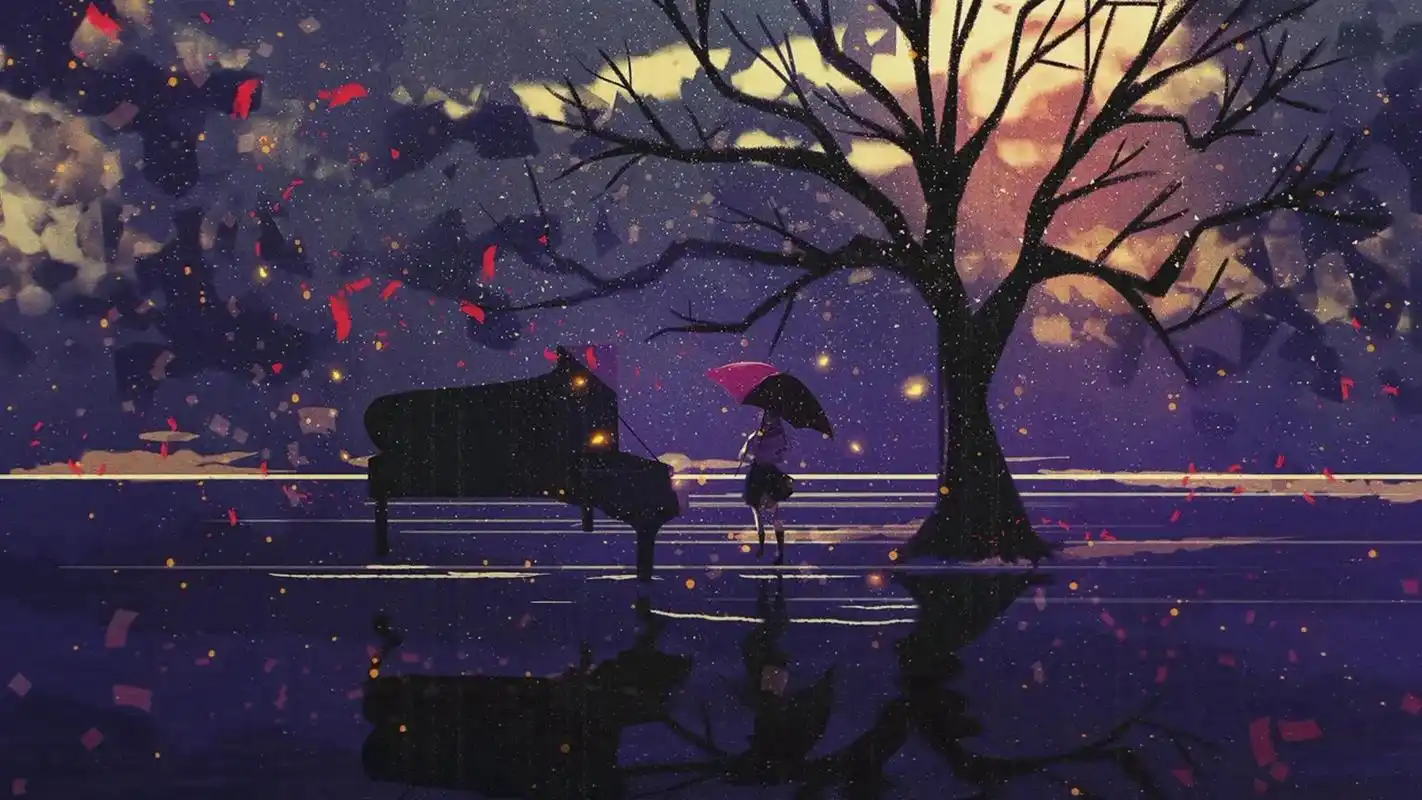 唯美意境动漫风景插画桌面壁纸