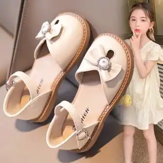 lingli女童公主凉鞋2024年夏季新款儿童包头沙滩鞋女孩时尚洋气凉拖夏