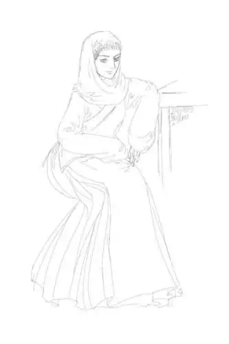 回族盖头简笔画