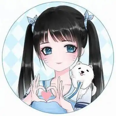 比心的卡通古风动漫二次元女孩头像