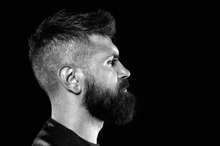 胡子男人.成熟的有胡子的时髦人士.男性时尚.留着胡子的白种人.