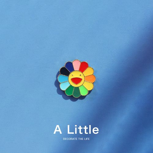 a little王一博太阳花胸针可爱金属徽章男女创意别针学生包包配饰