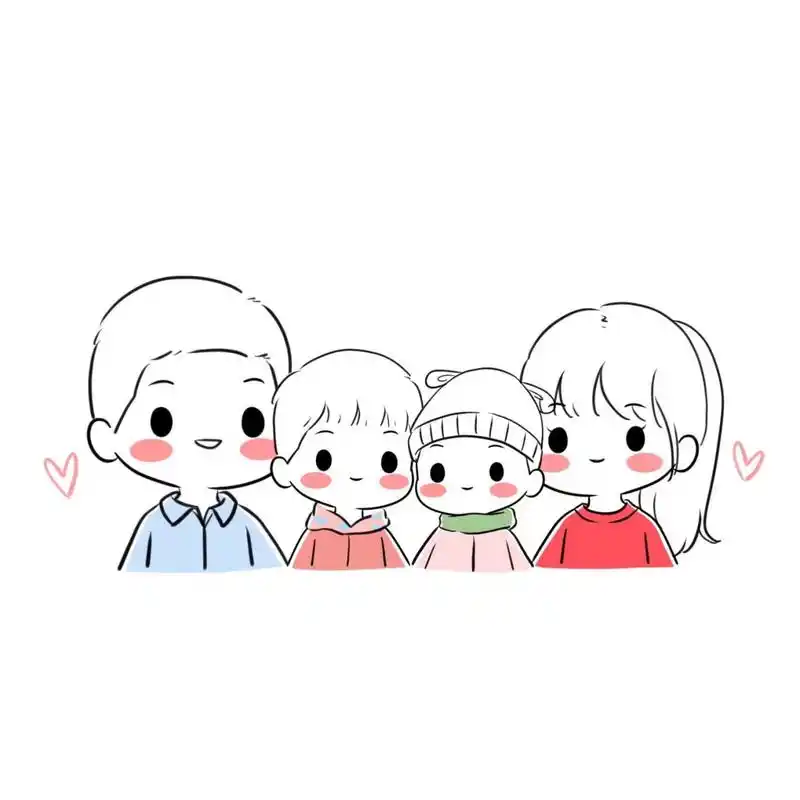 全家福一家四口 卡通头像‖亲子图像‖女生头像‖男生头像‖q版头像