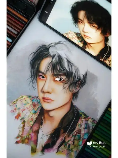 彩铅手绘yibo王一博782