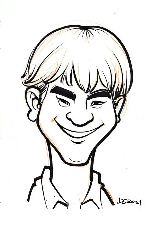 肖像漫画似颜绘手绘线稿|动漫|单幅漫画|大叔漫画_原创作品-站酷zcool