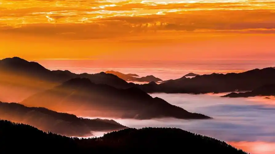 阳明山,晨曦,霞光,云海.