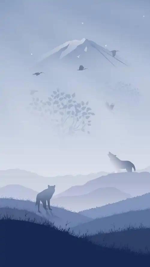 动物剪影蓝色h5背景