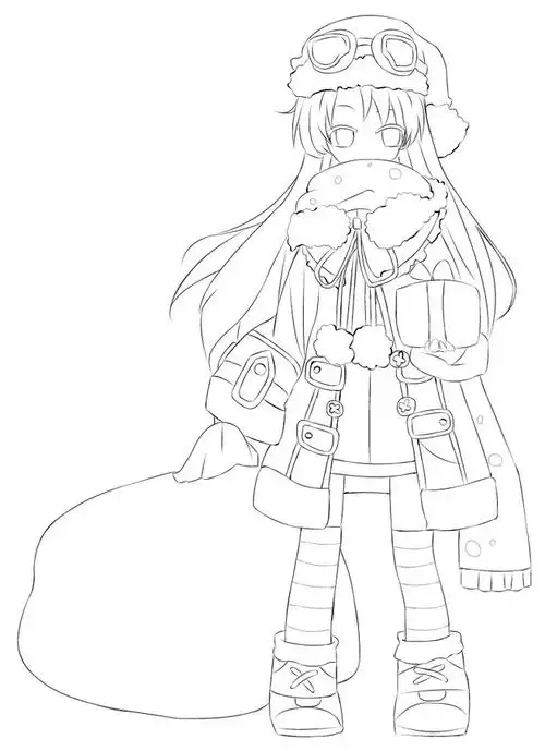 线稿全身漫画卡通人物绘画