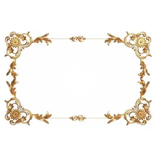 3d立体金色欧式花纹边框8661303免抠图片素材 - 设计盒子