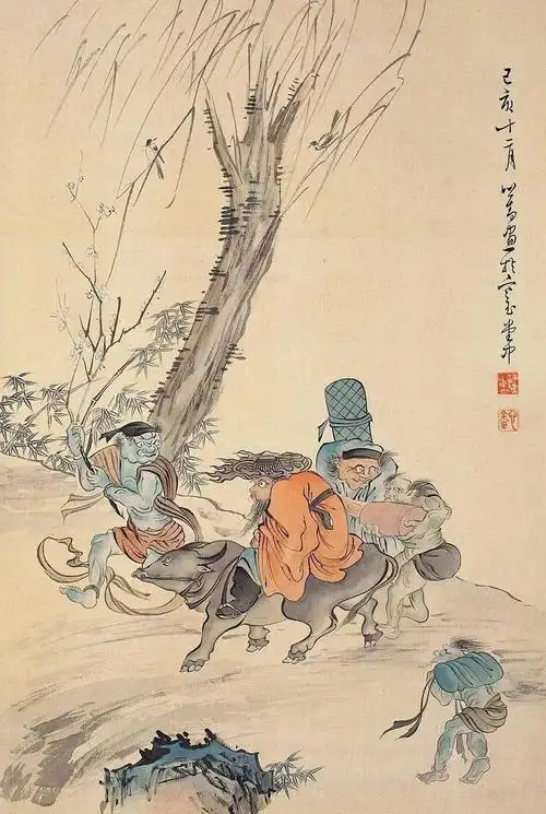 溥心畲笔下的小鬼太萌了