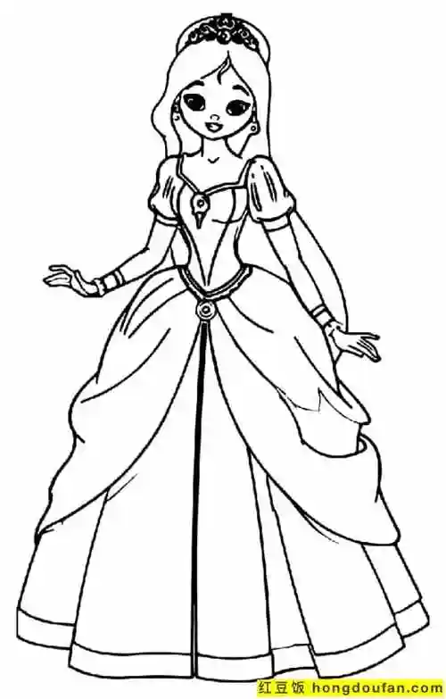 11张可爱女孩子公主涂色图片长发公主爱莎公主小美人鱼爱丽儿公主