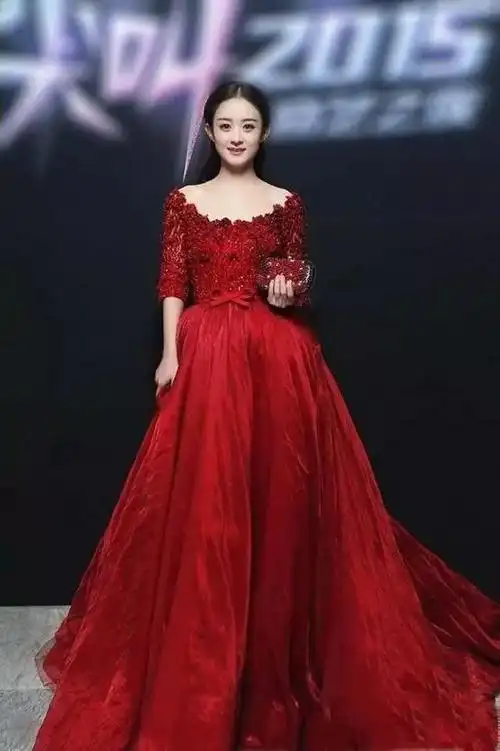 赵丽颖穿各色晚礼服粉色嫩如少女亮黄色流露浓浓女人味