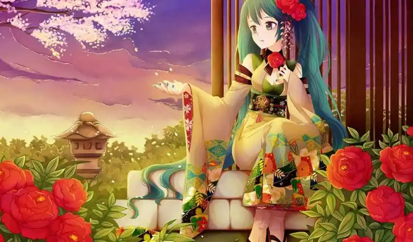 穿和服动漫女生的高清壁纸下载