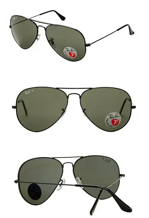 ray-ban雷朋太阳镜 rb3025 p 002/58 62 黑边绿片偏光墨镜 男女中性款