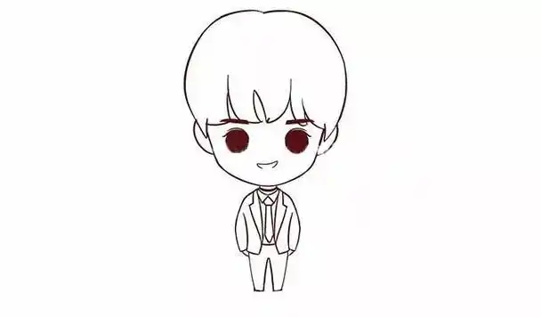 吴磊q版卡通形象怎么画 中级简笔画教程-第6张