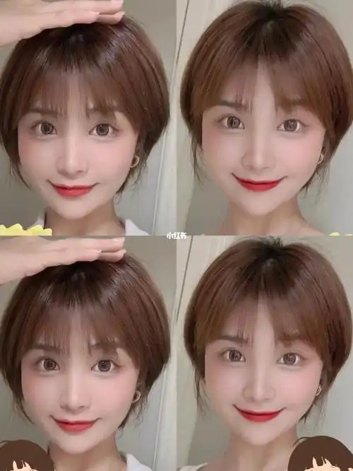 减龄韩式女生短发挂耳短发巨乖温柔短