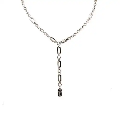 bvlgari宝格丽parentesi白金带钻回形针项链项链