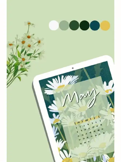 planwithme五月绿色雏菊主题电子bujo