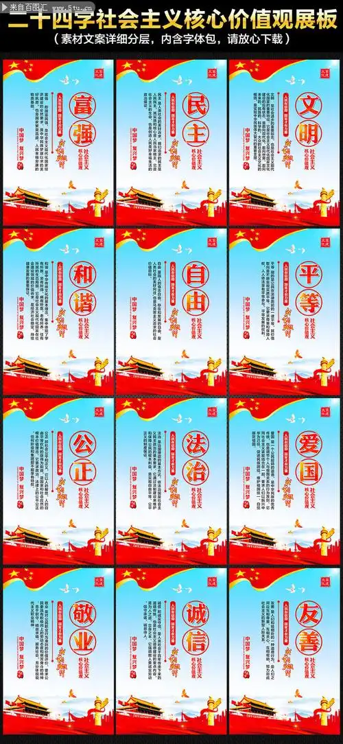 社会主义核心价值观宣传挂图模板