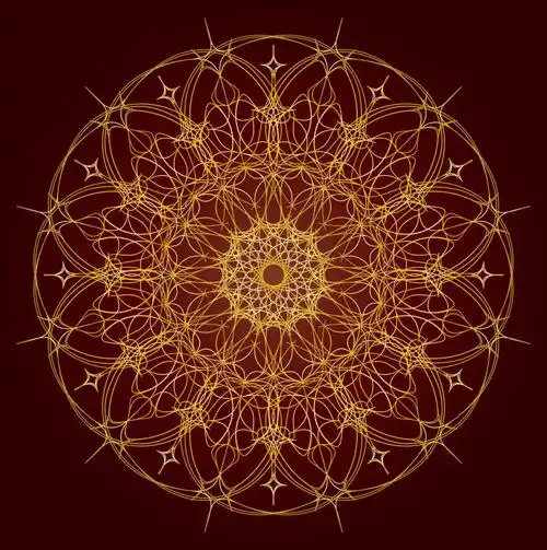 矢量的圆形教派风格图案装饰