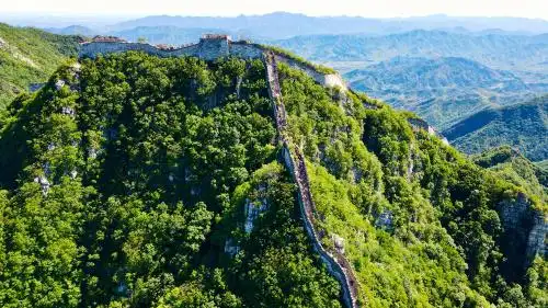 北京箭扣长城之北京结北坡航拍图