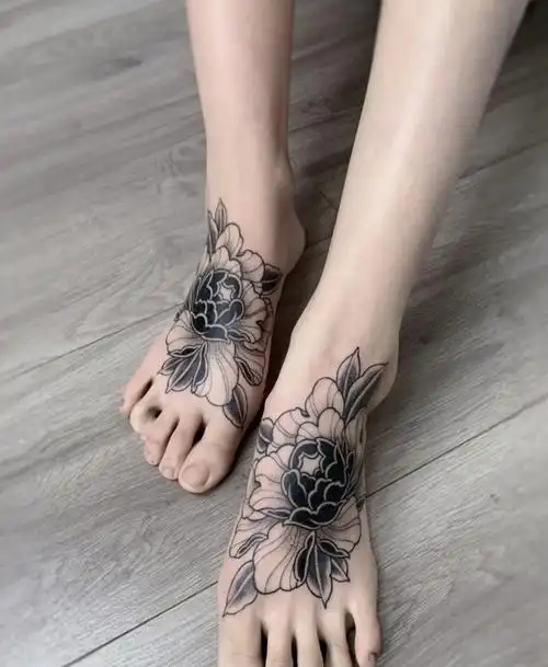 适合纹在脚面上的纹身脚背纹身图案大全女8