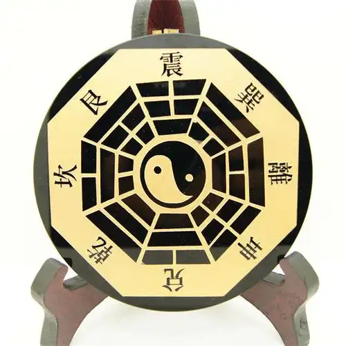 天然黑曜石乾坤太极八卦阵风水家居摆件八卦图-阿里巴巴