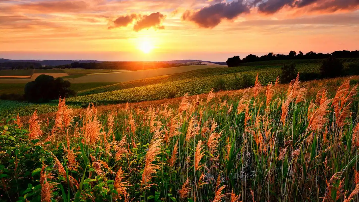 唯美夕阳余晖自然风景图片桌面壁纸