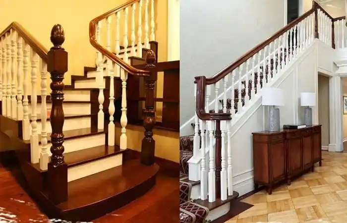 中式实木楼梯扶手_楼梯踏步_阳台飘窗栏杆护栏