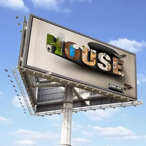 高速公路三面户外大型高炮立柱广告灯箱