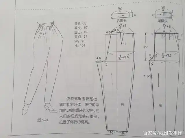 几款初秋休闲裤裁剪图