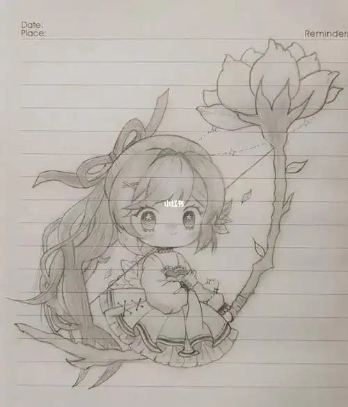 简笔画铅笔画q版动漫