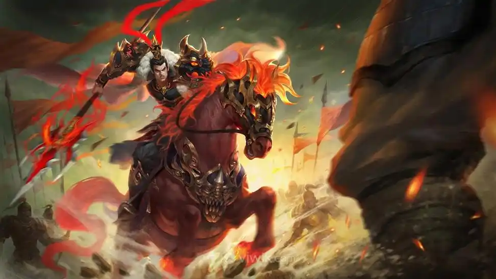 古代项羽武将骑马战驹战场绘画图片