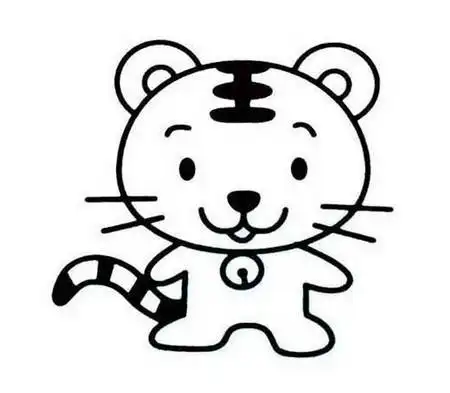 卡通老虎简笔画动作图 简笔画图片大全-蒲城教育文学网