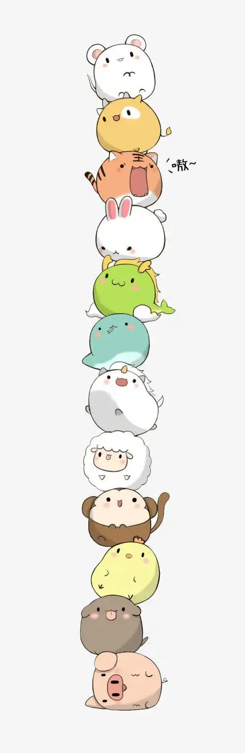 手绘可爱动物素材-卡通手绘免抠素材-社稷网免抠元素素材图片