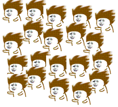 除了长条形的抖音甩头,还有不同颜色的甩头;但是魔性的小表情包括有