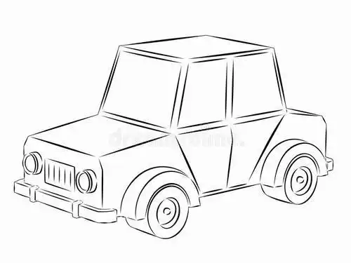 黑白汽车简笔画
