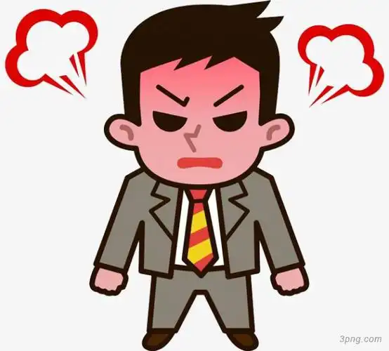 商务人士生气的表情简笔画