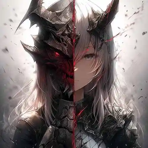 一半天使一半恶魔的头像 双重人格男女头像_9