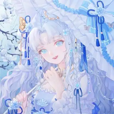 古风/仙气/优质/可爱/动漫女头/蓝色/青色